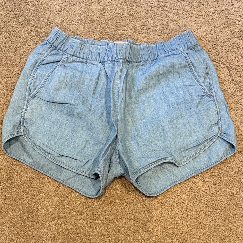 Madewell Light Blue Chambray Pull-On  Shorts